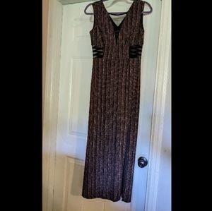 Enfocus Studios Fitted V-Neck Glittery Dress